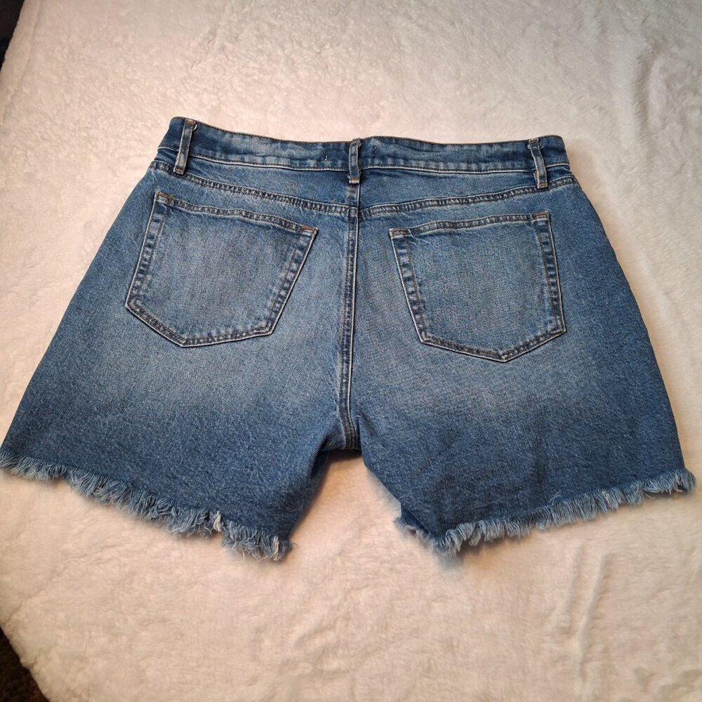 Ann Taylor Loft Bermuda Denim Shorts Sz 29 Frayed Cowgirl Western Rodeo - Picture 8 of 15